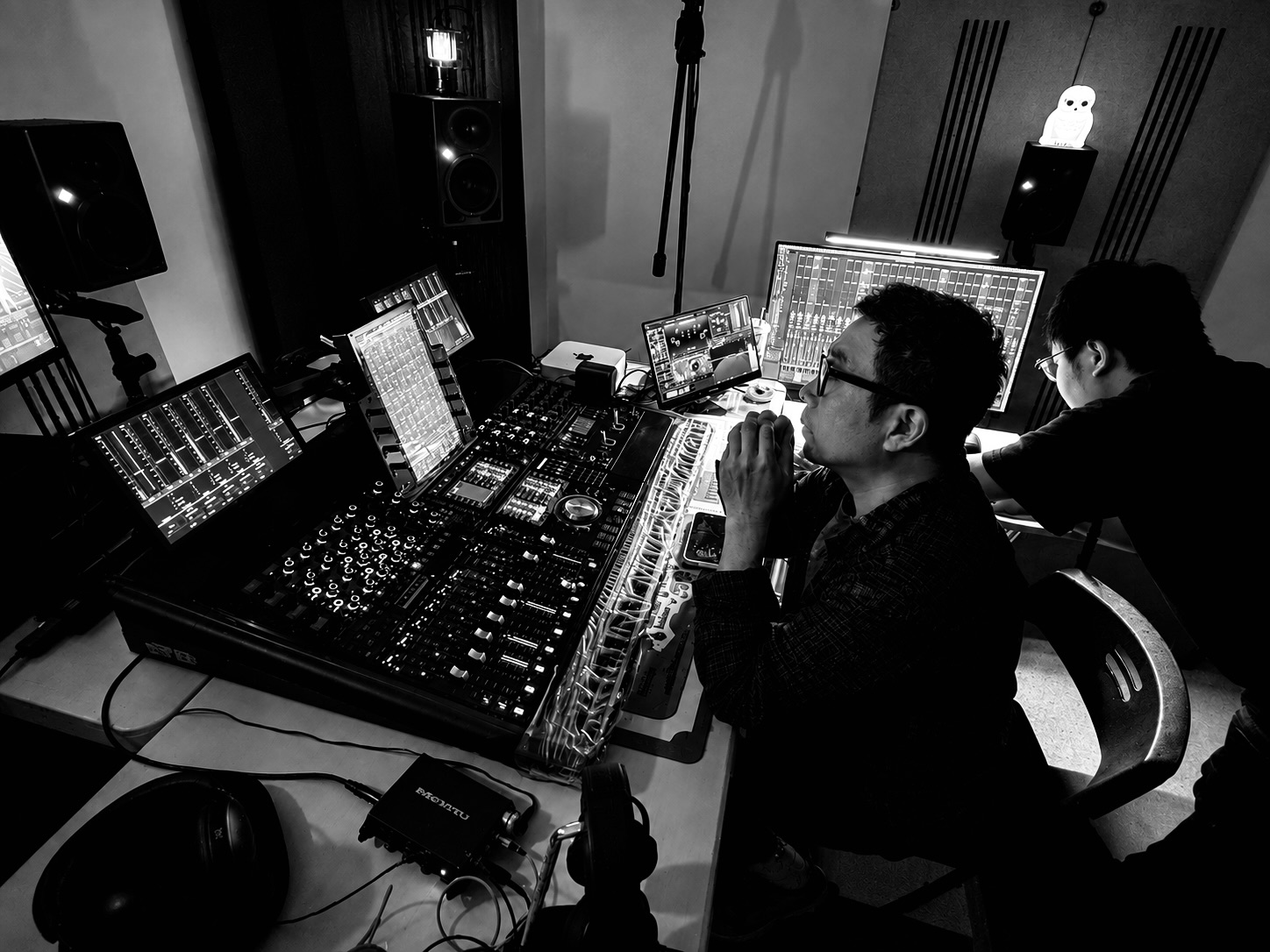 Studio console closeup